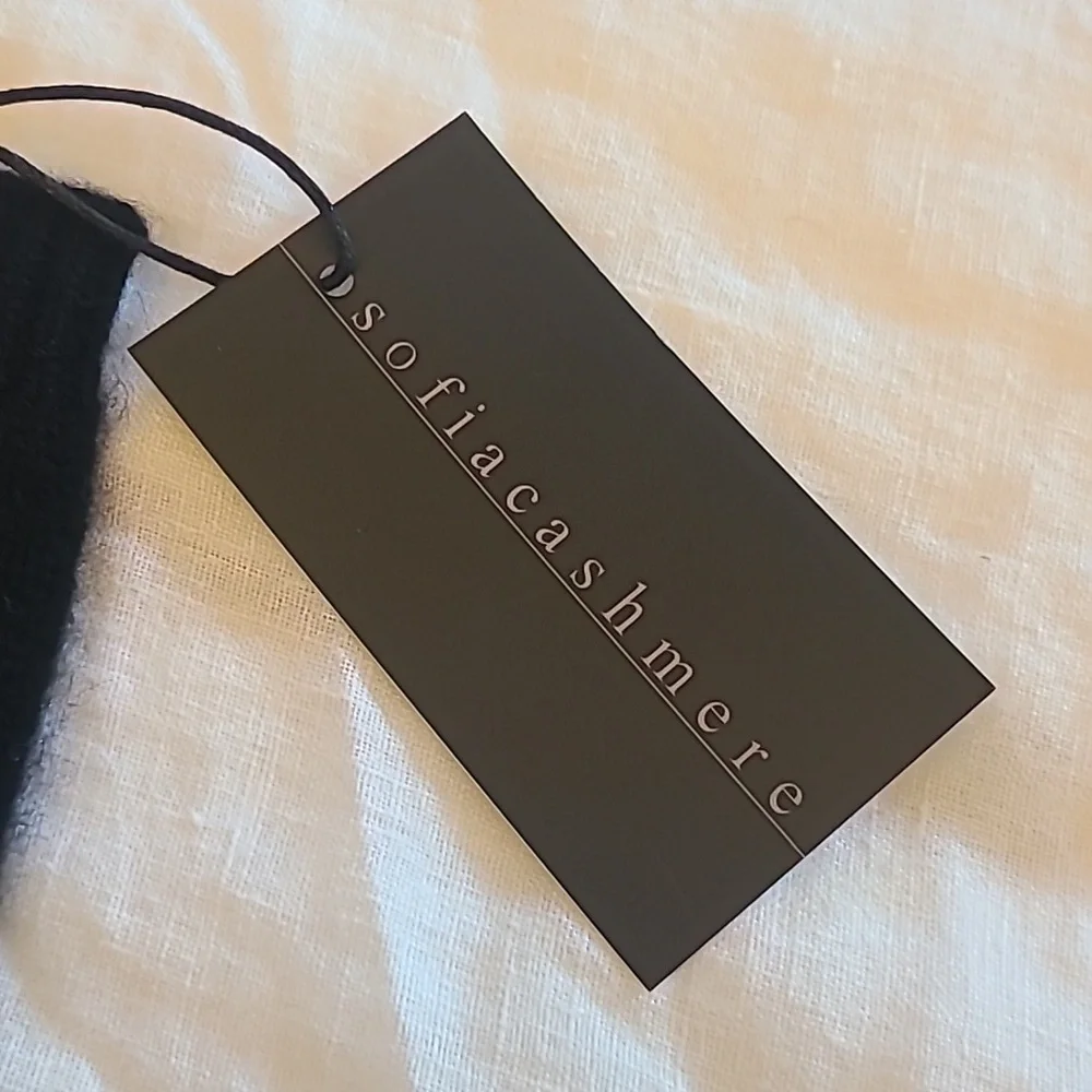Sofia Cashmere Stud Bow Cashmere Gloves Black